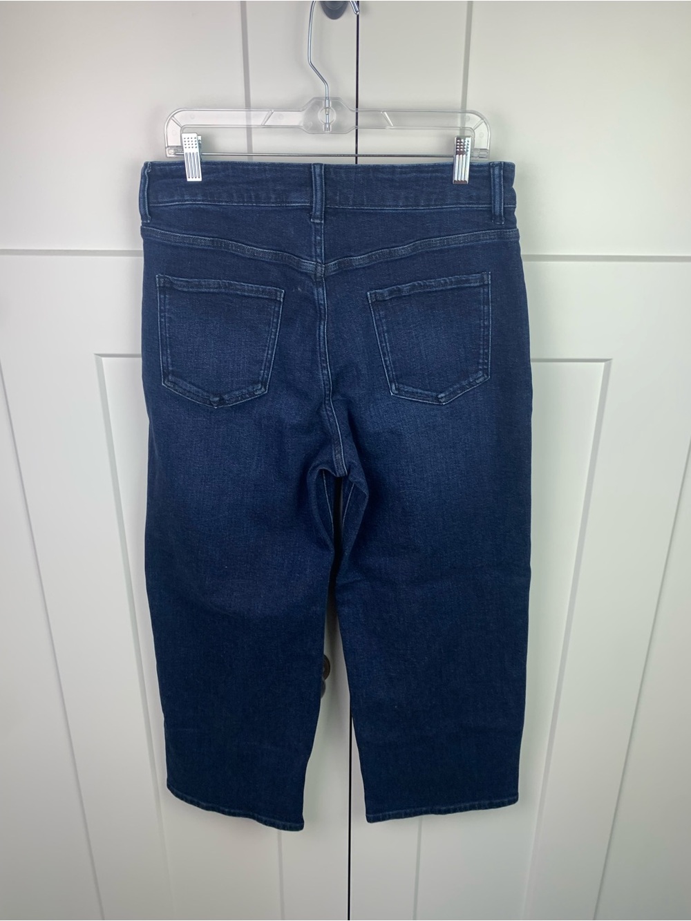Quince Size 31 Bella Stretch Patch Pocket Wide Leg Jeans Ankle 26 In Dark Wash - Picture 9 of 11